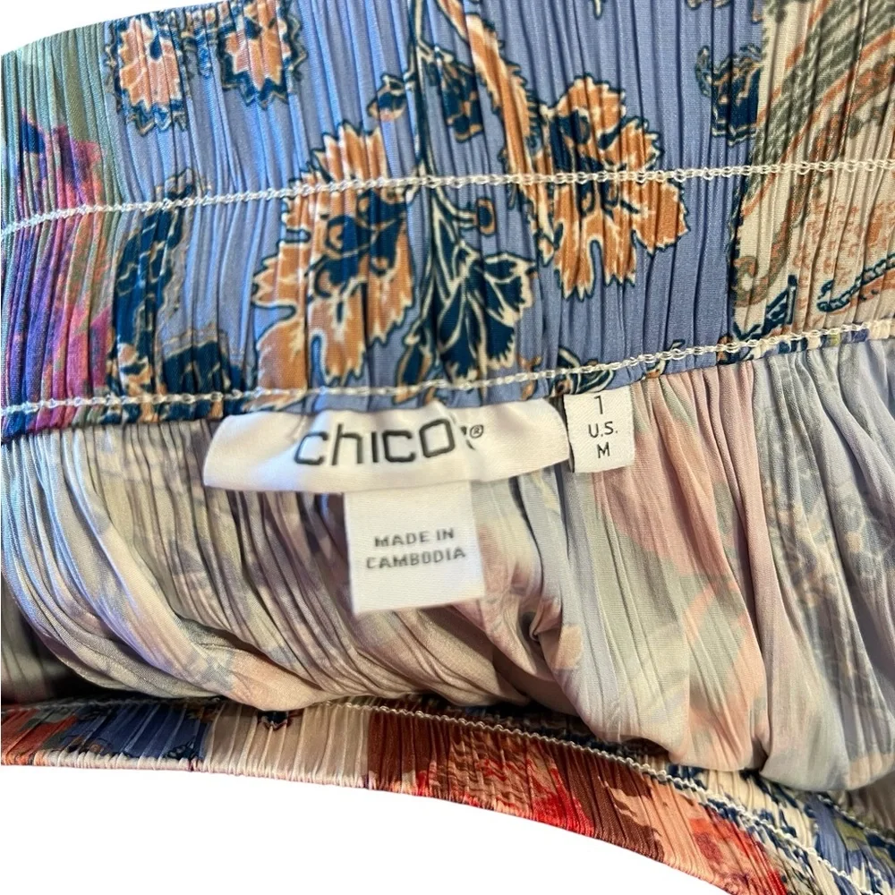 CHICO'S Women’s Maxi Skirt Elastic Waist Floral Paisley Size 1 Medium 8-10 - Picture 4 of 4